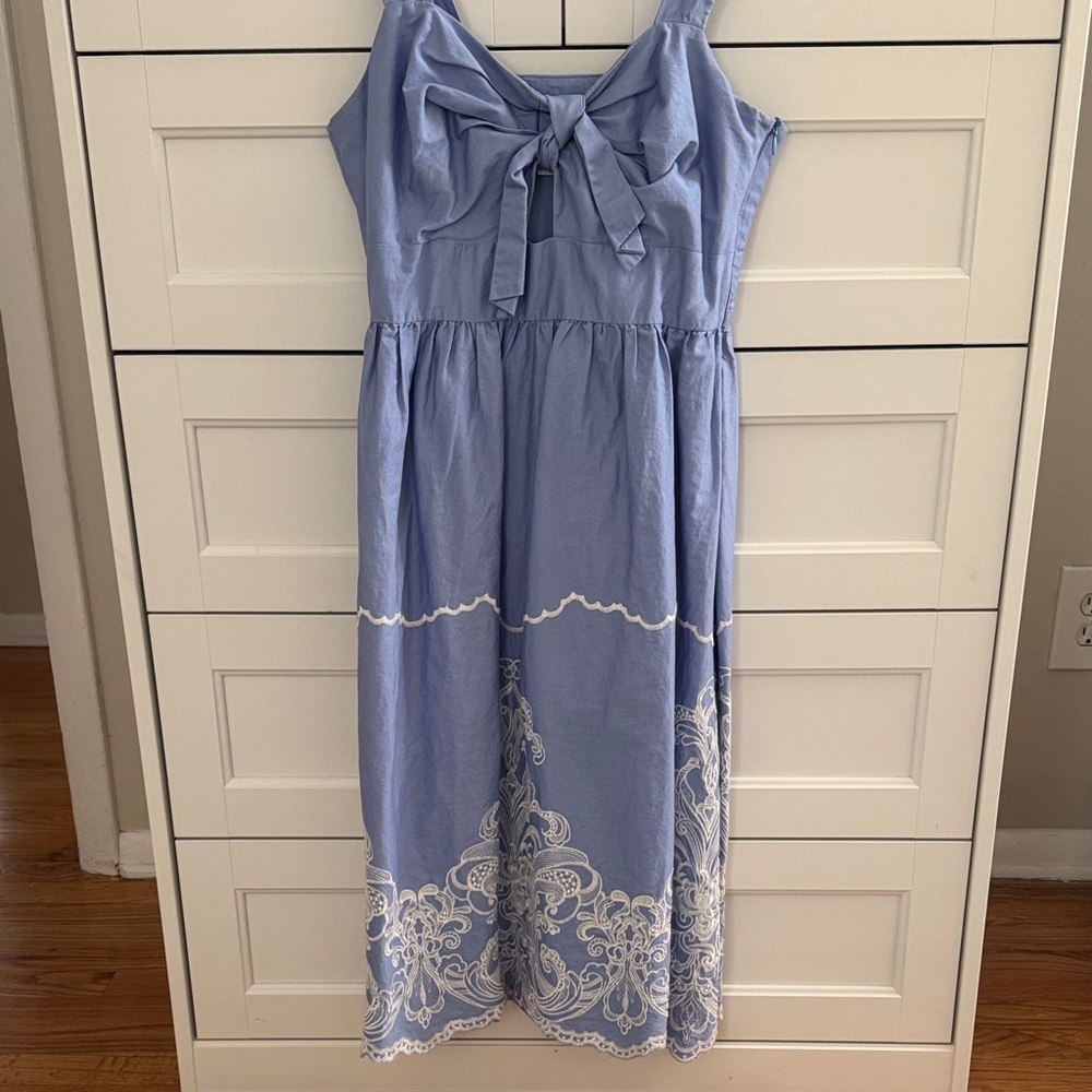 Anthropologie Light Blue Foxiedox Blouse with Soft Collar